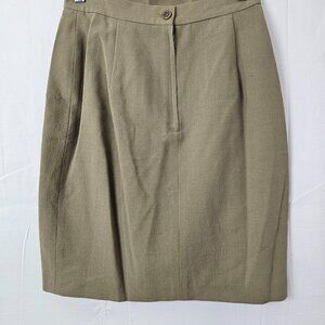 Vintage Calvin Klein Pencil Skirt Womens 6 Beige Wool Blend USA Preppy Boho